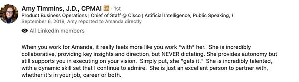 LinkedIn recommendation from Amy Timmins