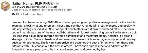 LinkedIn recommendation from Nathan Horner